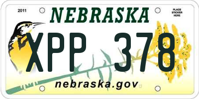 NE license plate XPP378