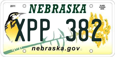 NE license plate XPP382