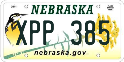 NE license plate XPP385