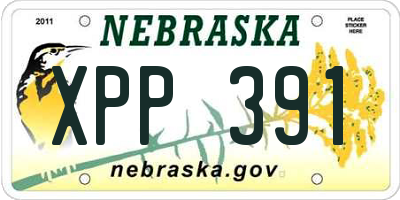 NE license plate XPP391