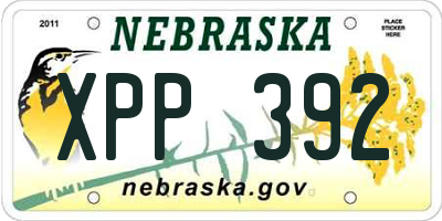 NE license plate XPP392
