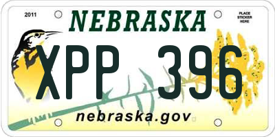 NE license plate XPP396
