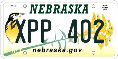 NE license plate XPP402