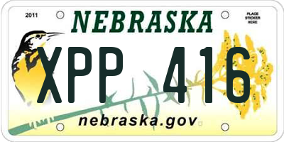 NE license plate XPP416