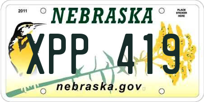 NE license plate XPP419