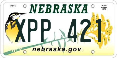 NE license plate XPP421