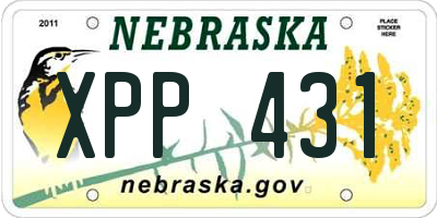 NE license plate XPP431