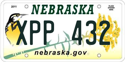 NE license plate XPP432