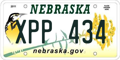 NE license plate XPP434