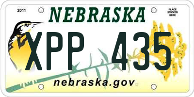 NE license plate XPP435