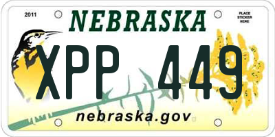 NE license plate XPP449