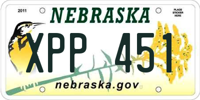 NE license plate XPP451