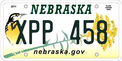 NE license plate XPP458
