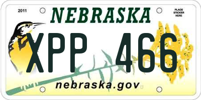 NE license plate XPP466