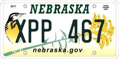 NE license plate XPP467