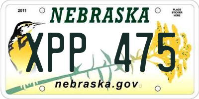 NE license plate XPP475