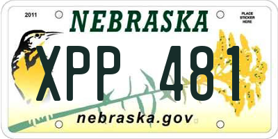 NE license plate XPP481