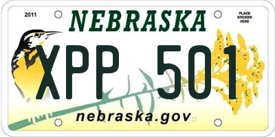 NE license plate XPP501