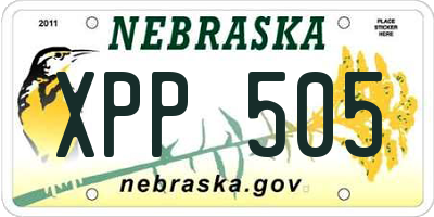 NE license plate XPP505