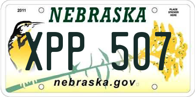 NE license plate XPP507
