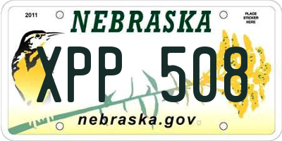 NE license plate XPP508