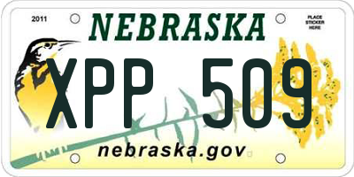 NE license plate XPP509