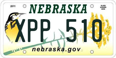 NE license plate XPP510