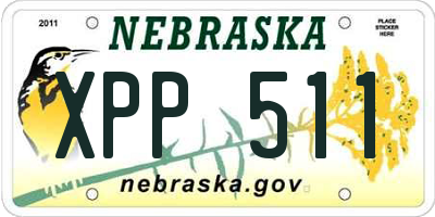 NE license plate XPP511