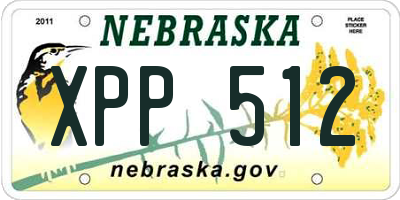 NE license plate XPP512