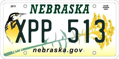 NE license plate XPP513
