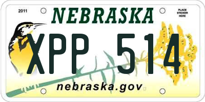 NE license plate XPP514