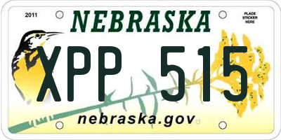 NE license plate XPP515