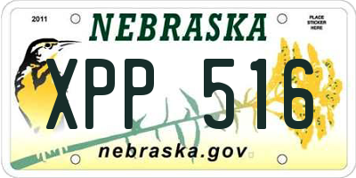 NE license plate XPP516