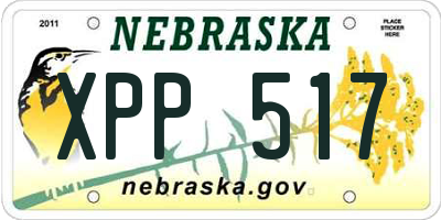 NE license plate XPP517