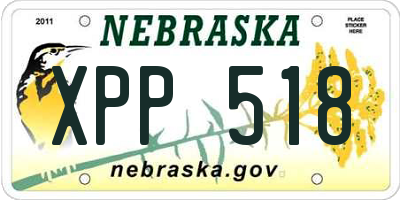 NE license plate XPP518