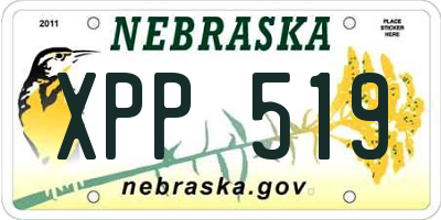 NE license plate XPP519