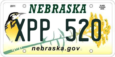 NE license plate XPP520
