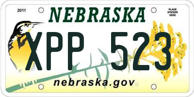 NE license plate XPP523