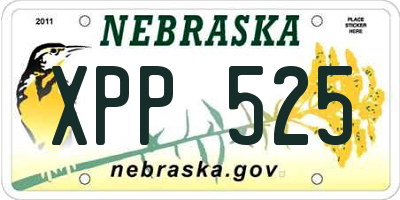 NE license plate XPP525