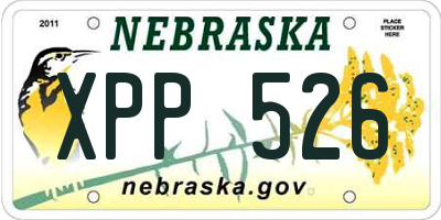 NE license plate XPP526