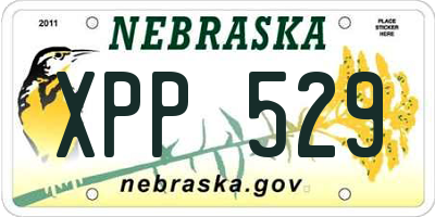 NE license plate XPP529