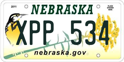 NE license plate XPP534
