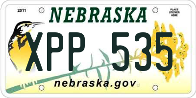 NE license plate XPP535
