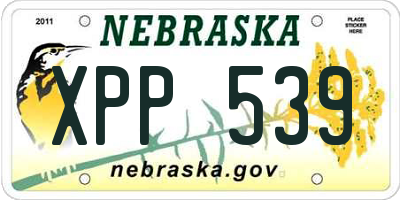 NE license plate XPP539