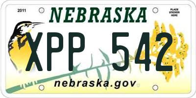 NE license plate XPP542