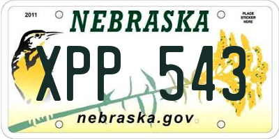 NE license plate XPP543