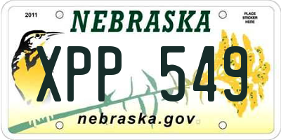 NE license plate XPP549