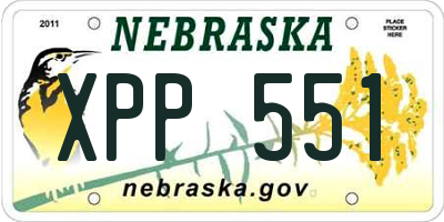 NE license plate XPP551