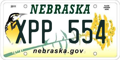 NE license plate XPP554