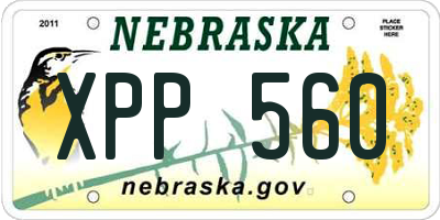NE license plate XPP560